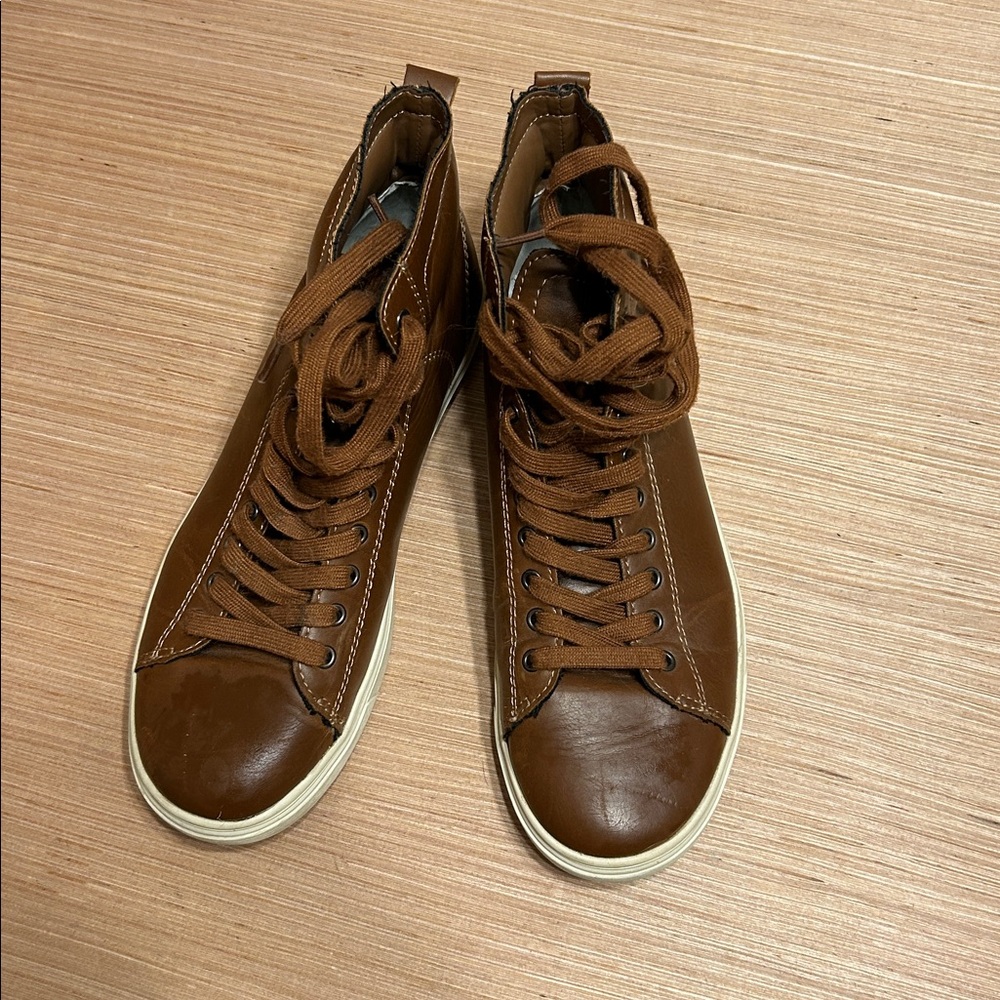 Men's Brown PHigh-Top Casual Sneakers Size 8